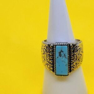 Barse, Turquoise and Sterling Silver, Size 8, Ring